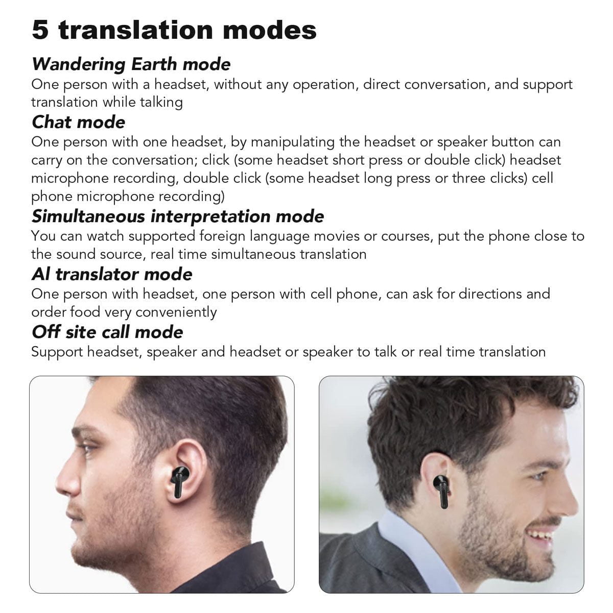 Traductor De 84 Idiomas Voz Instantáneo Auriculares Para Viajar y