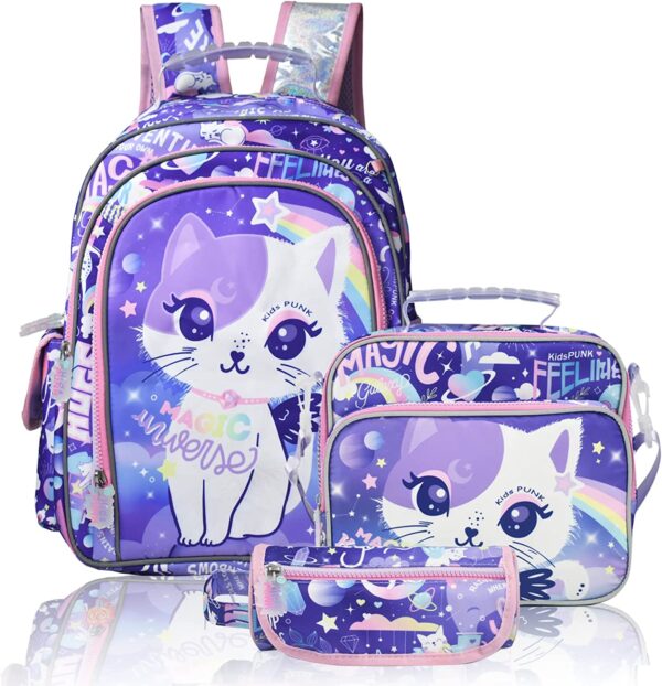 Cute Cat Backpack with Lunch Box