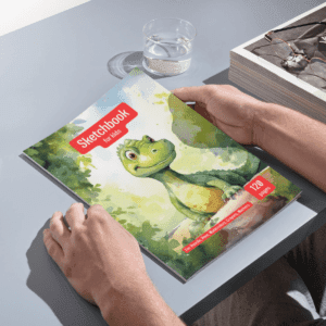 Baby Dino Sketchbook for kids ages 4-8 blank paper for drawing