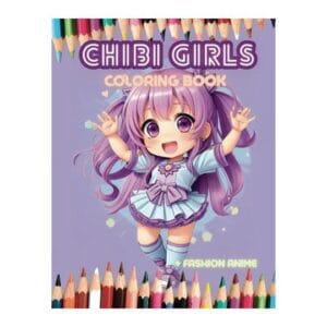 Chibi Coloring Book for Girls, Coloring Pages for Stress Relief and Relaxation.
