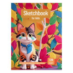 Cat Sketchbook for Kids ages 4-8 Blank Paper for Drawing.