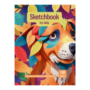 Dog Sketchbook for Kids ages 4-8 Blank Paper for Drawing.