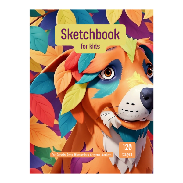 COVER-DOG Sketch coloring book Dog Sketchbook for Kids