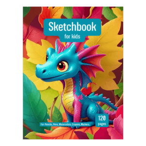 Dragon Sketchbook for Kids ages 4-8 Blank Paper for Drawing.