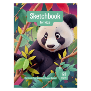 Panda Sketchbook for Kids ages 4-8 Blank Paper for Drawing.