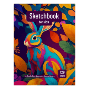 Rabbit Sketchbook for Kids ages 4-8 Blank Paper for Drawing.