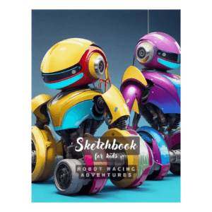 Sketchbook for kids age 8-12 Robot Racing Adventures