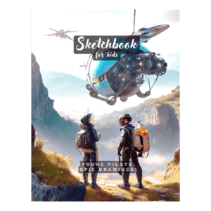 Sketchbook for kids age 8-12: Young Pilots, Epic Drawings