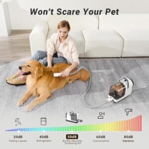 Kit de aseo y peluquería para mascotas, succión al vacío, 7 en 1