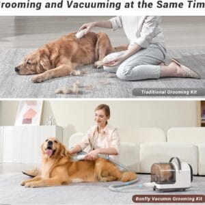 Kit de aseo y peluquería para mascotas, succión al vacío, 7 en 1